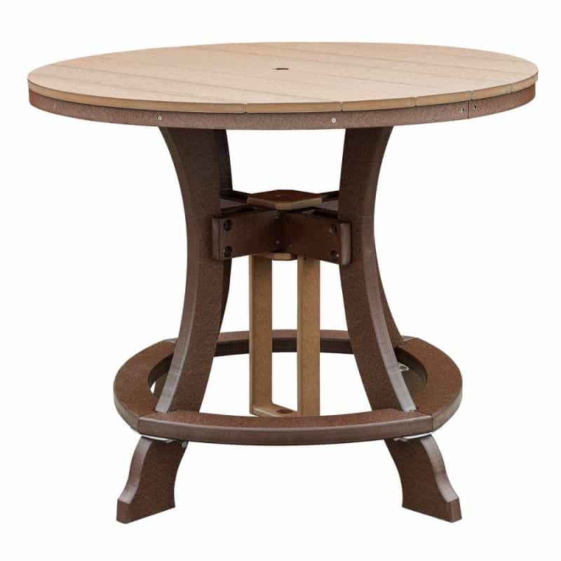 Os Home And Office Model 44R-C-Ctb Counter Height Round Table In Cedar With Tudor Brown Base