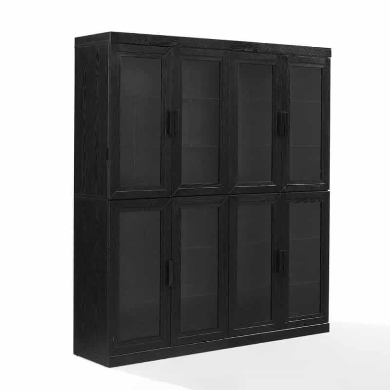 Essen 2Pc Glass Door Kitchen Pantry Storage Cabinet Set - 2 Pantries