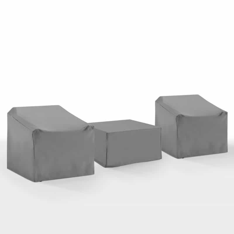 3Pc Outdoor Furniture Cover Set - 2 Chairs & 1 Square Table/Ottoman