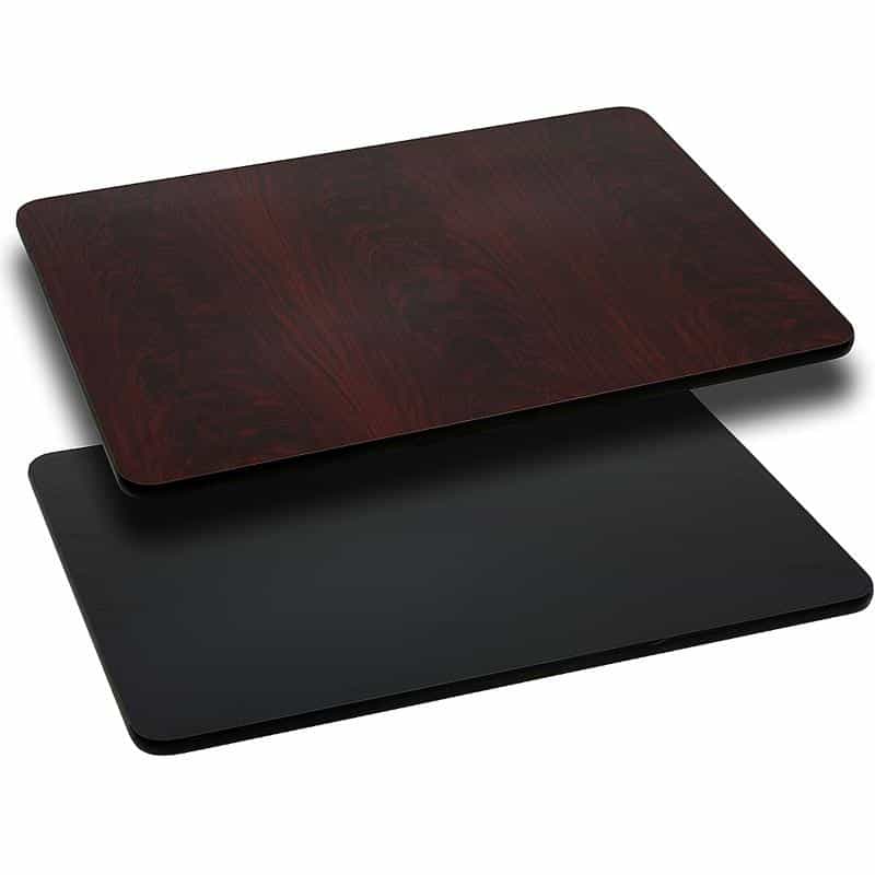 30'' X 60'' Rectangular Table Top With Black Or Mahogany Reversible Laminate Top