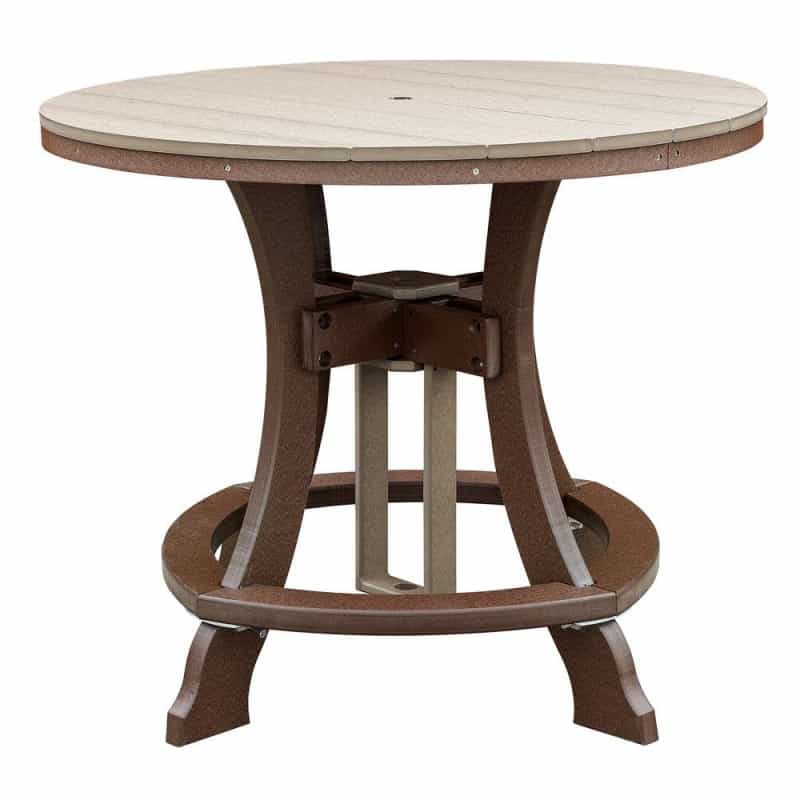 Os Home And Office Model 44R-C-Wwtb Counter Height Round Table In Weatherwood With Tudor Brown Base
