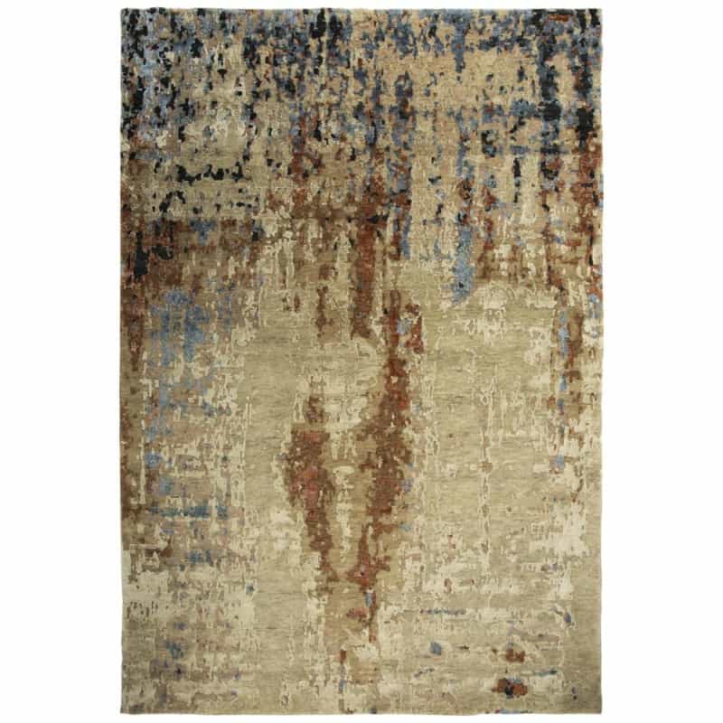 Hand Knotted Cut Pile Wool/ Viscose Rug, 9' X 12'