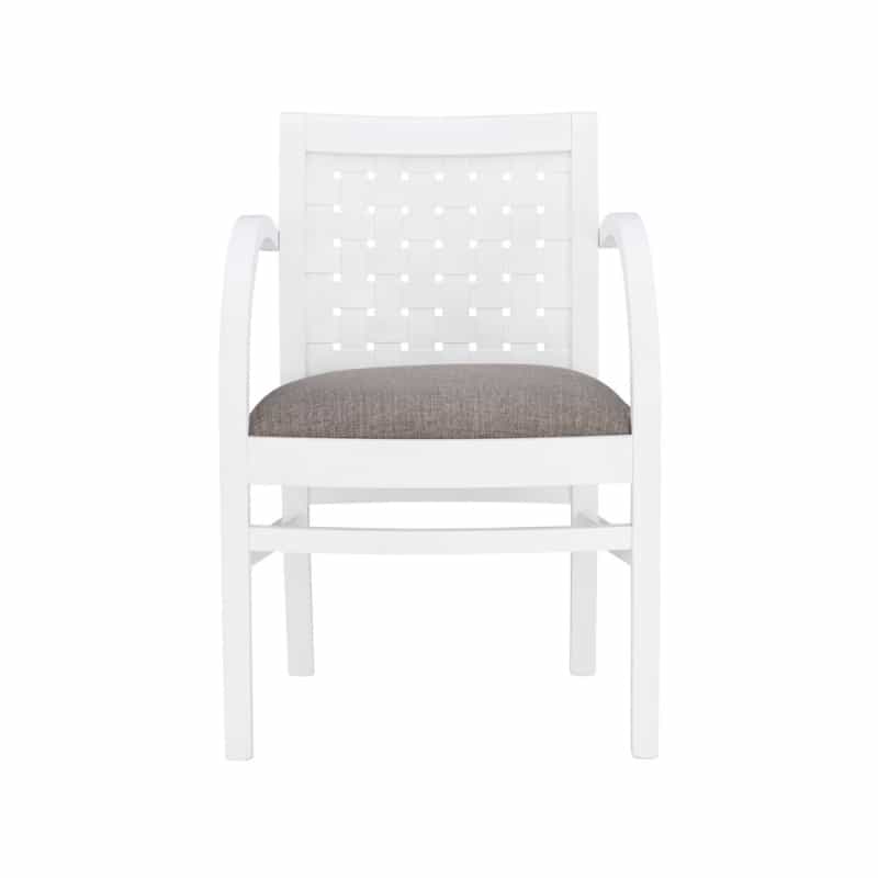 Samantha Woven Arm Chair White