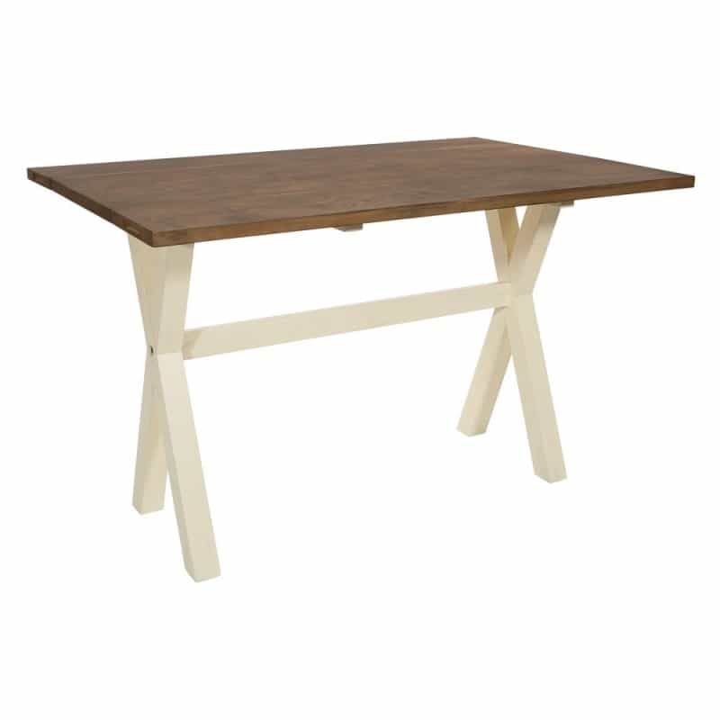 Albury Flip Top Table With Antique White Base And Wood Stain Top Kd, Abr6578-Aw