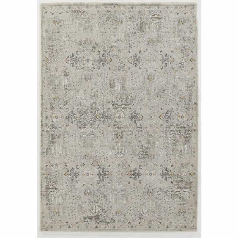 Traditional Rectangle Area Rug, Grey, 5'3" X 7'6"