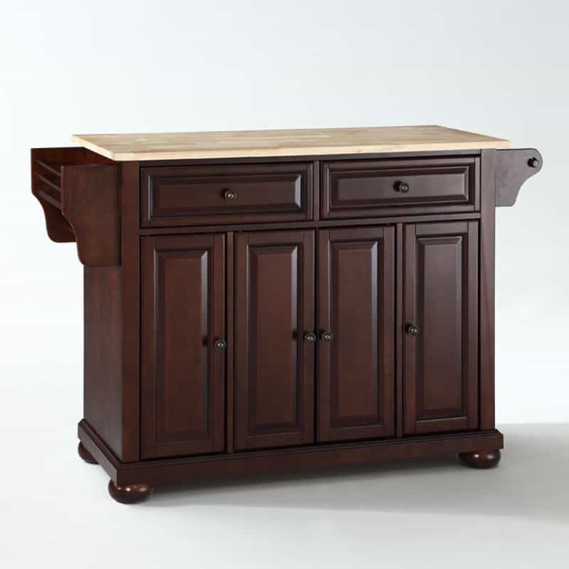 Alexandria Wood Top Full Size Kitchen Island/Cart