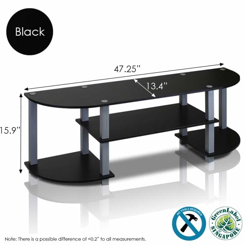 Turn-S-Tube Wide Tv Entertainment Center, Black/Grey