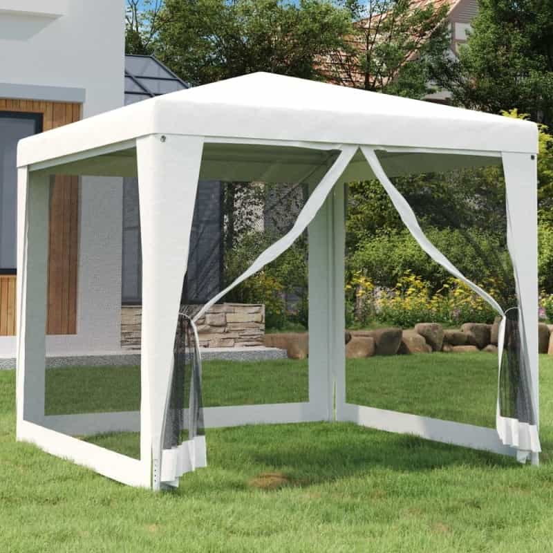 Vidaxl Party Tent With 4 Mesh Sidewalls 8.2'X8.2' White