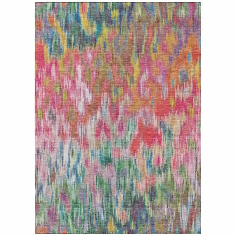 Machine Washable Indoor/Outdoor Chantille Acn2129 Pink 5' X 7'6" Rug