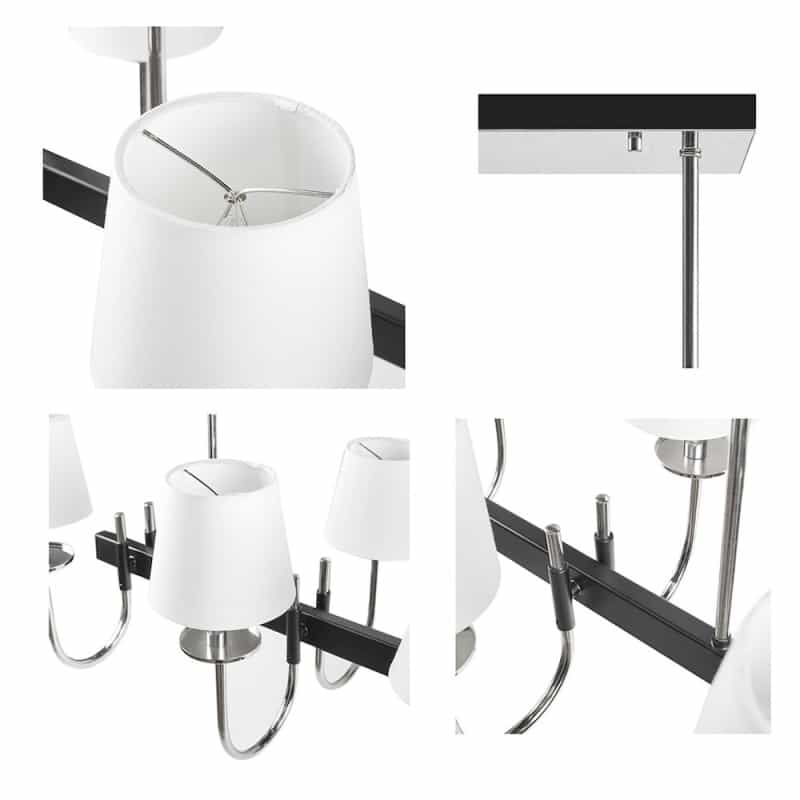 8-Light Traditional Chandelier With Drum Shades