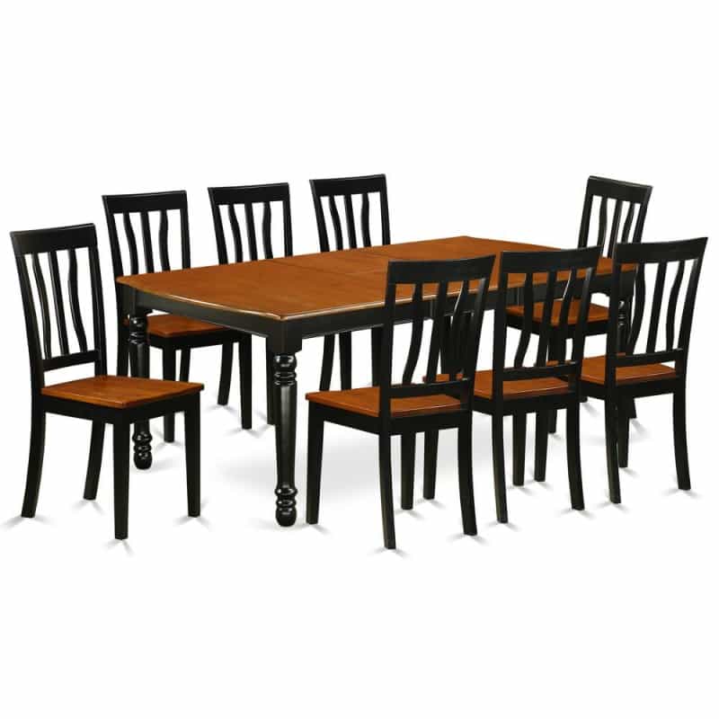Dining Room Set Black & Cherry, Doan9-Bch-w