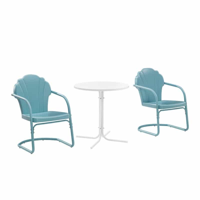 Tulip 3Pc Retro Outdoor Bistro Set - Bistro Table & 2 Chairs
