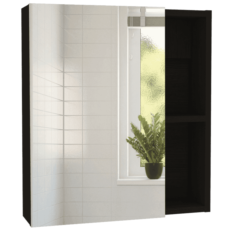 Andes Medicine Cabinet With Mirror Black Wengue