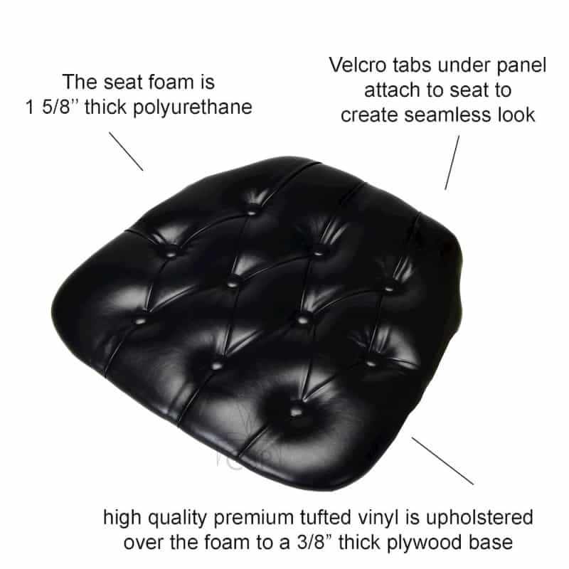Commerical Seating Products Cup-V Bk Black Tufted Vinyl Cushions Chairs