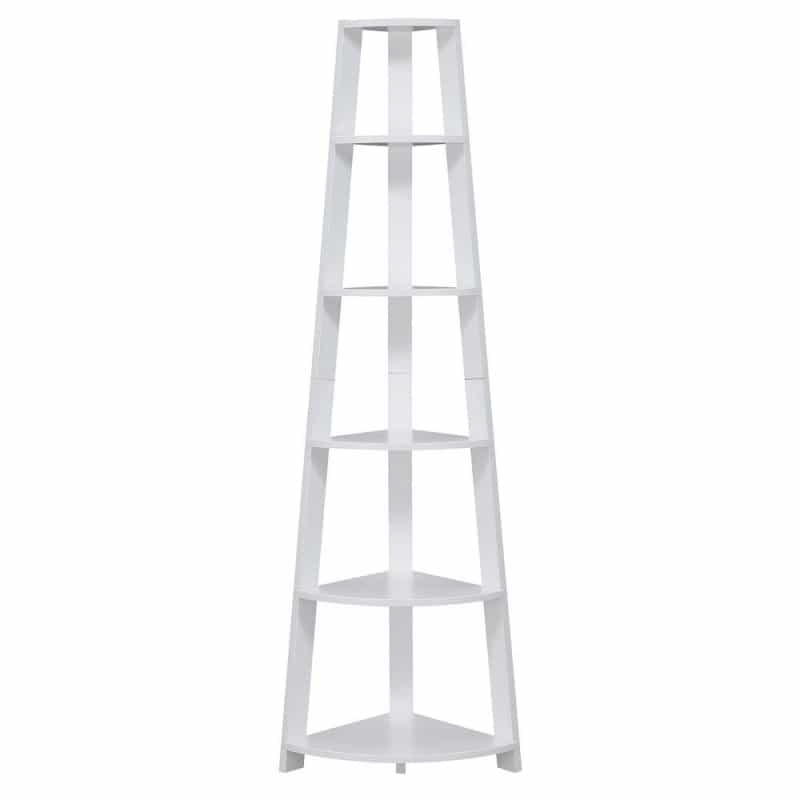 Newport 5 Tier Corner Bookshelf White