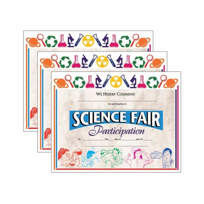 Science Fair Participation Award, 8.5" X 11", 30 Per Pack, 3 Packs