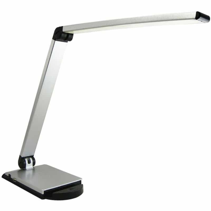 Lorell Smart Device Slot/Usb Task Light - 8 W Led Bulb - Usb Charging, Dimmable - Aluminum, Plastic - Desk Mountable - Silver - For Desk, Table, Indoor