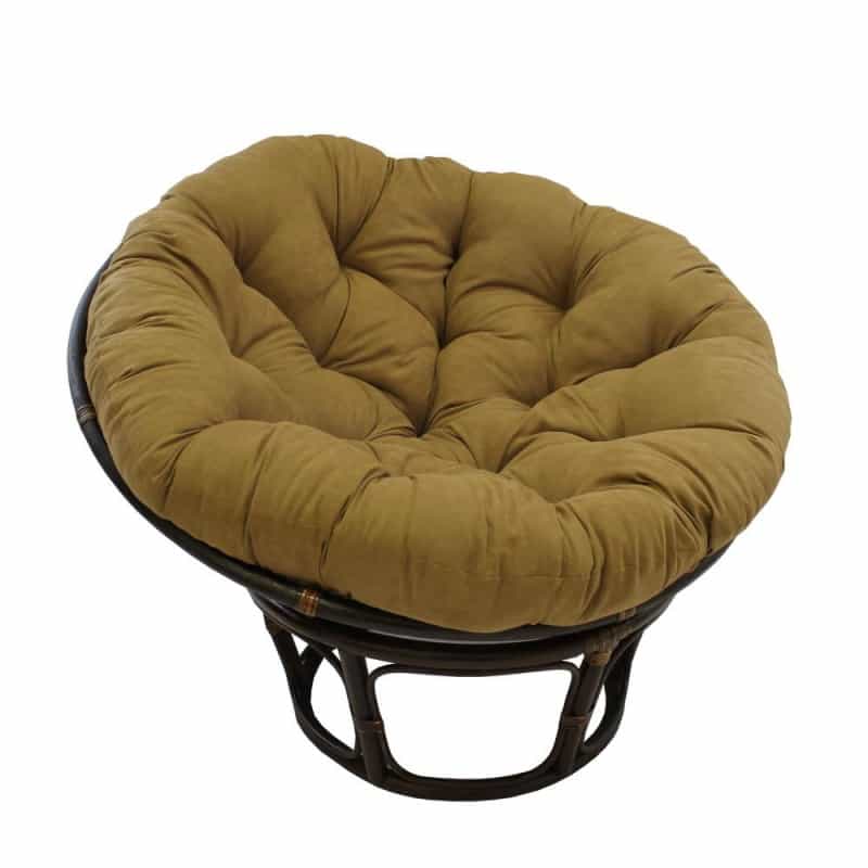 Rattan 42-Inch Papasan Chair With Micro Suede Cushion