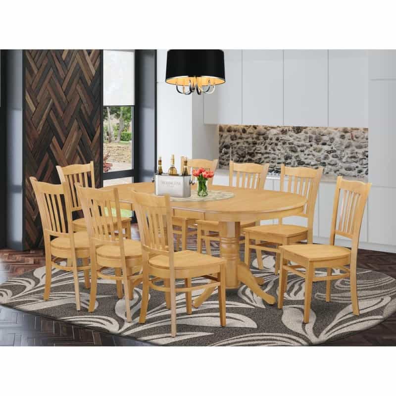 9 Pc Table Set - Table And 8 Dining Chairs
