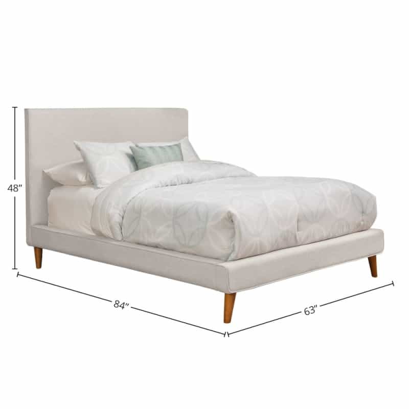 Britney Full Size Upholstered Platform Bed, Light Grey Linen
