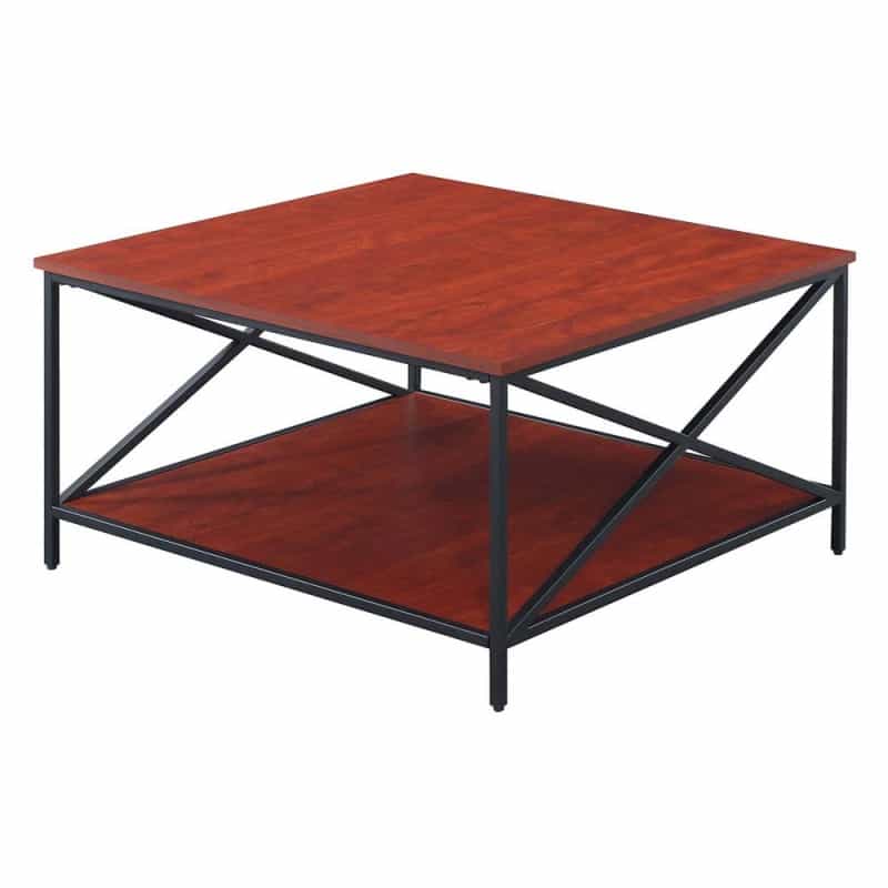 Tucson Metal Square Coffee Table With Shelf