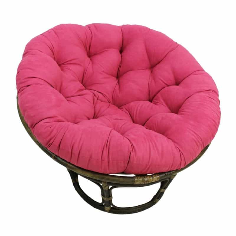 Rattan 42-Inch Papasan Chair With Micro Suede Cushion