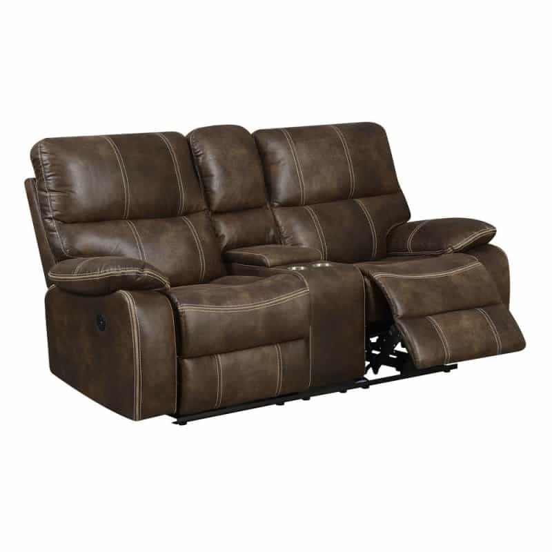 Power Reclining Loveseat With Dual Recliners, Hidden Storage