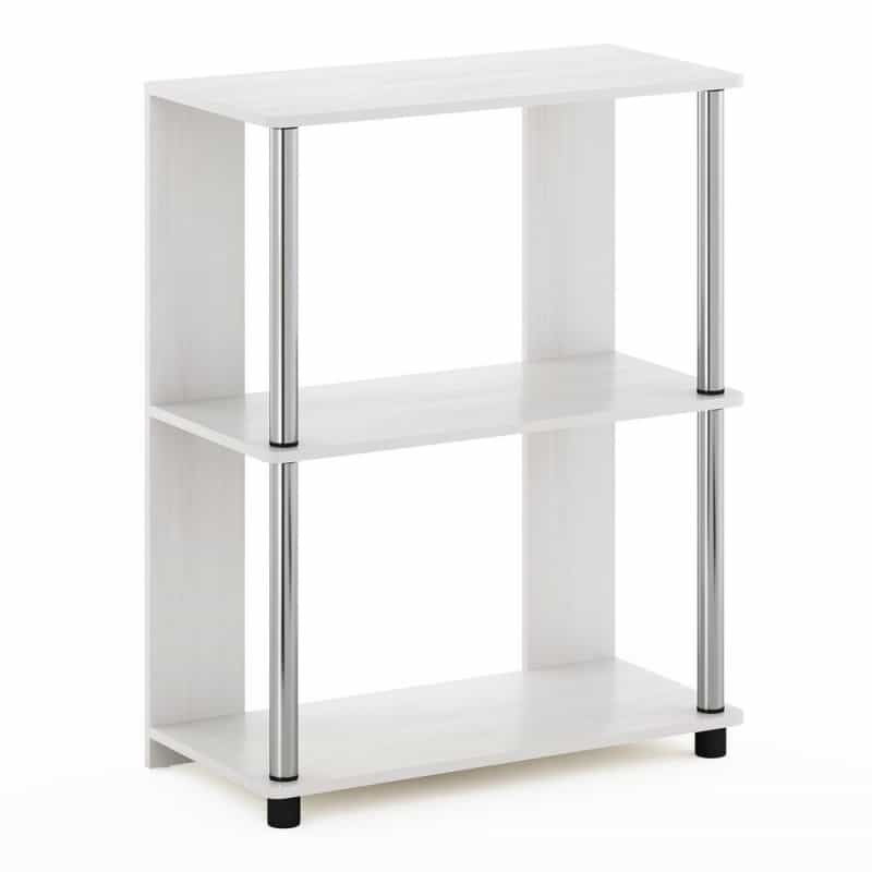 Furinno Jaya Simple Design Bookcase, White Oak/Chrome