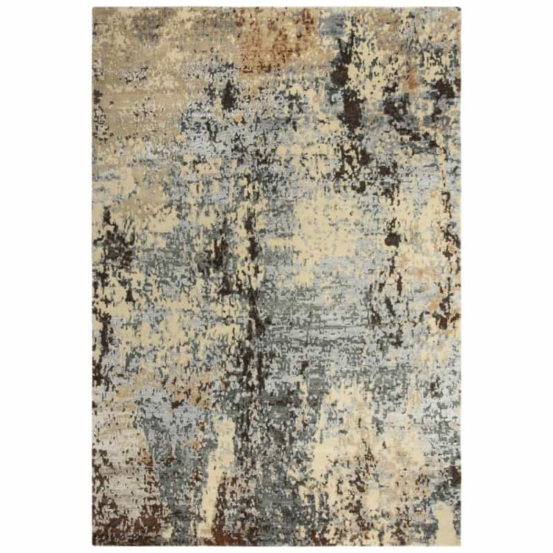 Hand Knotted Cut Pile Wool/ Viscose Rug, 10' X 14'
