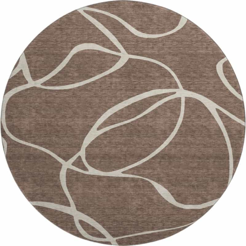 Premium Machine Washable Mayfield Amf999 Brown 8' X 8' Round Rug