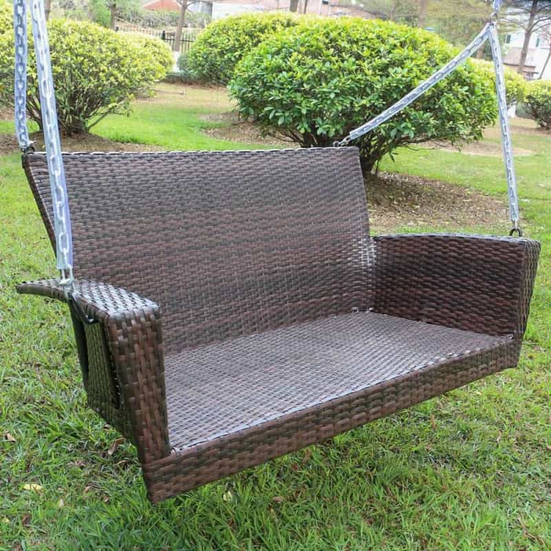 Kingstonresin Wicker/Steel Contemporary Hanging Swing