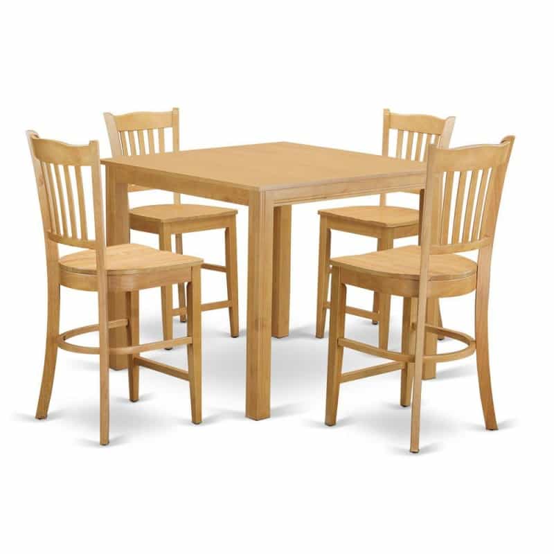 5 Pc Counter Height Pub Set-Pub Table And 4 Kitchen Bar Stool