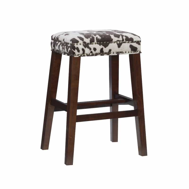 Walt Brown Cow Print Bar Stool