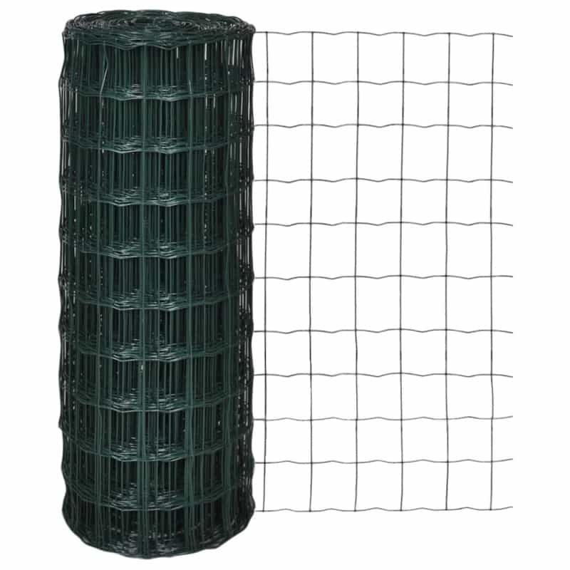 Vidaxl Euro Fence Steel 82Ft X 3.3Ft Green, 140579