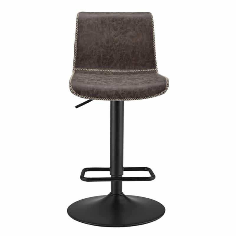 Jayden Faux Leather Low Back Gaslift Bar Stool, (Set Of 2)