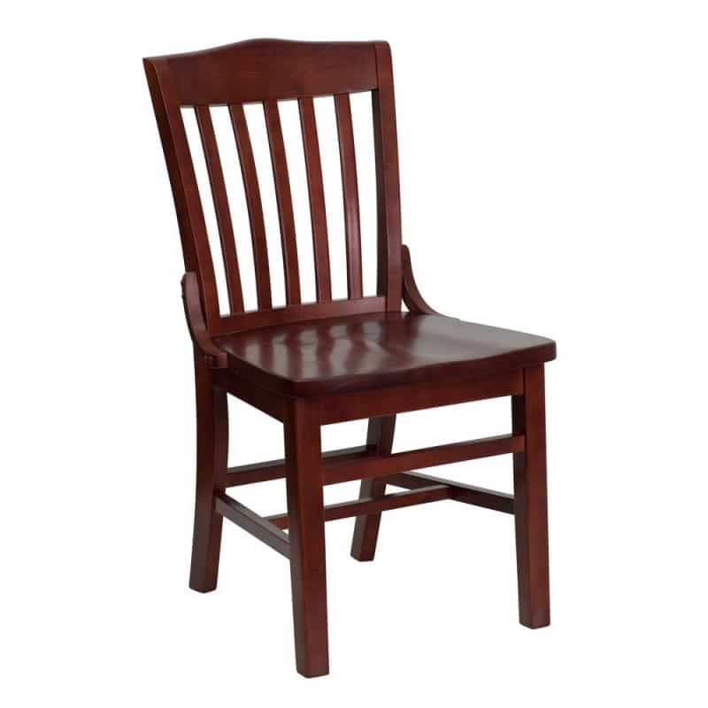 School House Back Mahogany Wood Restaurant Chair
