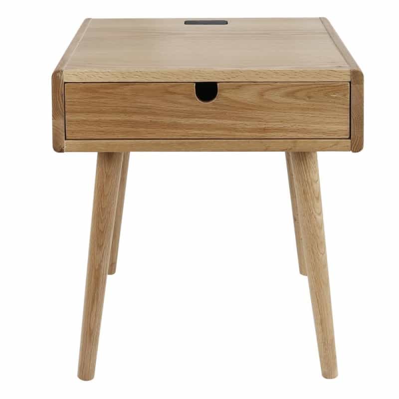 Freedom Nightstand/End Table With Usb Ports Made Of Solid American Oak