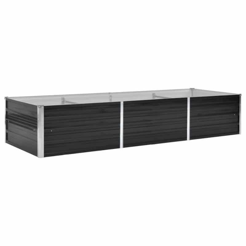 Raised Bed Anthracite Galvanized Steel 94.5 X 31.5 X 17.7 In
