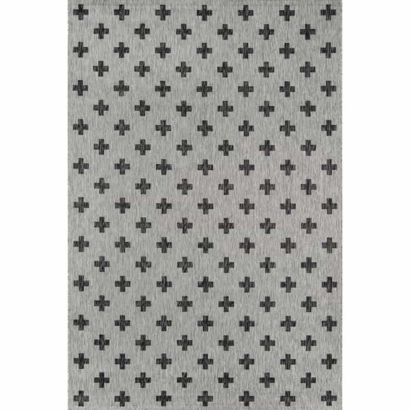 Contemporary Rectangle Area Rug, Grey, 6'7" X 9'6"