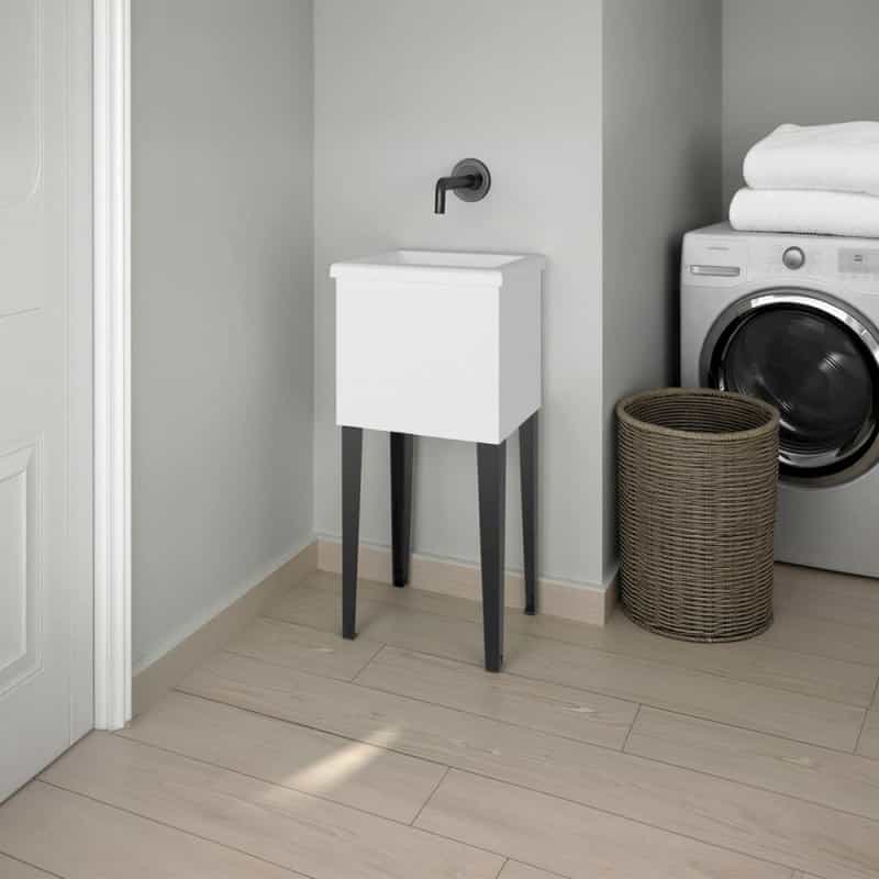 Kulm Utility Tub With 4 Legs And Large Wash Basin, White