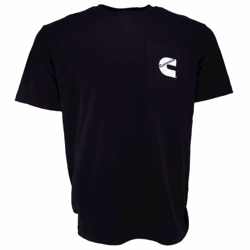 Unisex T-Shirt Short Sleeve Black Cotton Pocket Tee - 3Xl