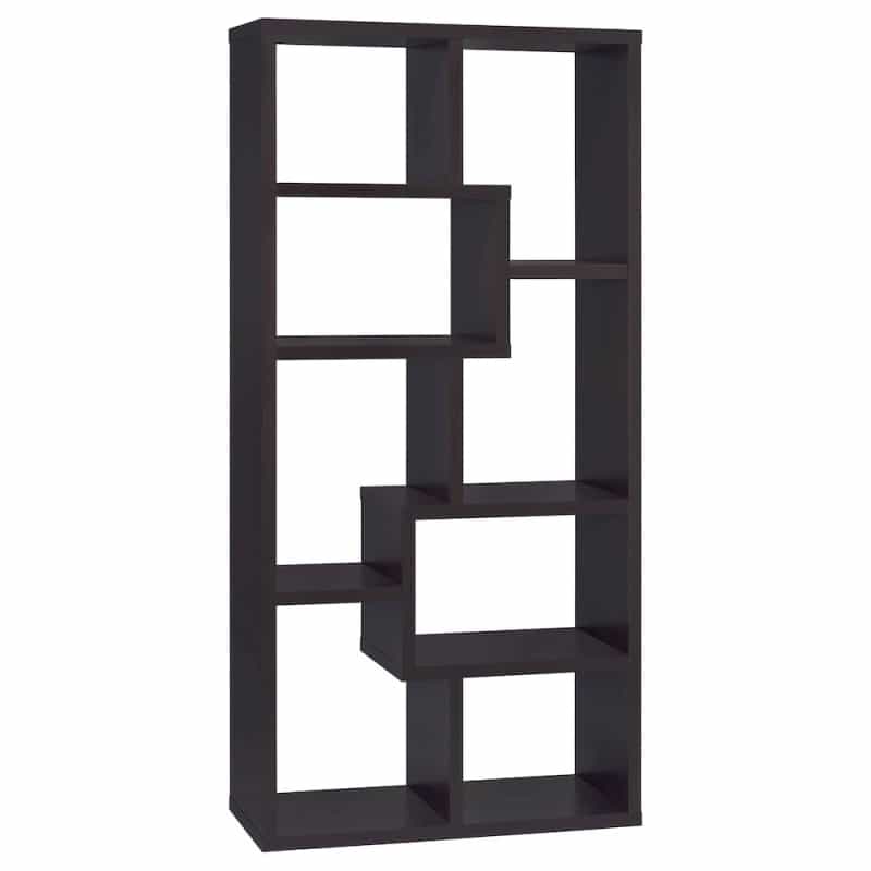 Theo 71-Inch 6-Shelf Bookshelf Cappuccino