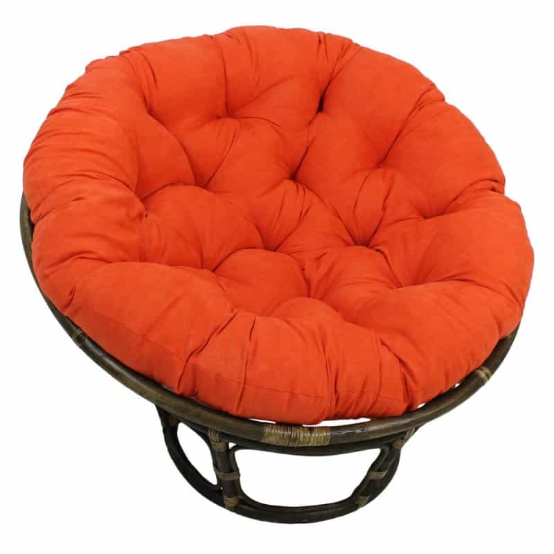 Rattan 42-Inch Papasan Chair With Micro Suede Cushion
