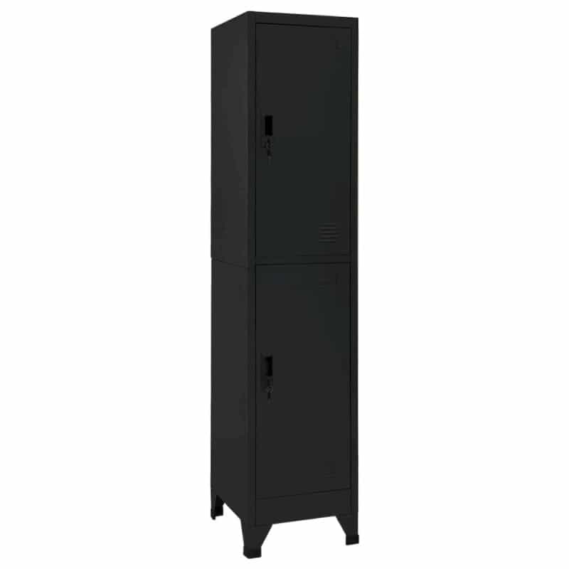 Locker Cabinet Black Steel 70.9 In Tall Locker Cabinet