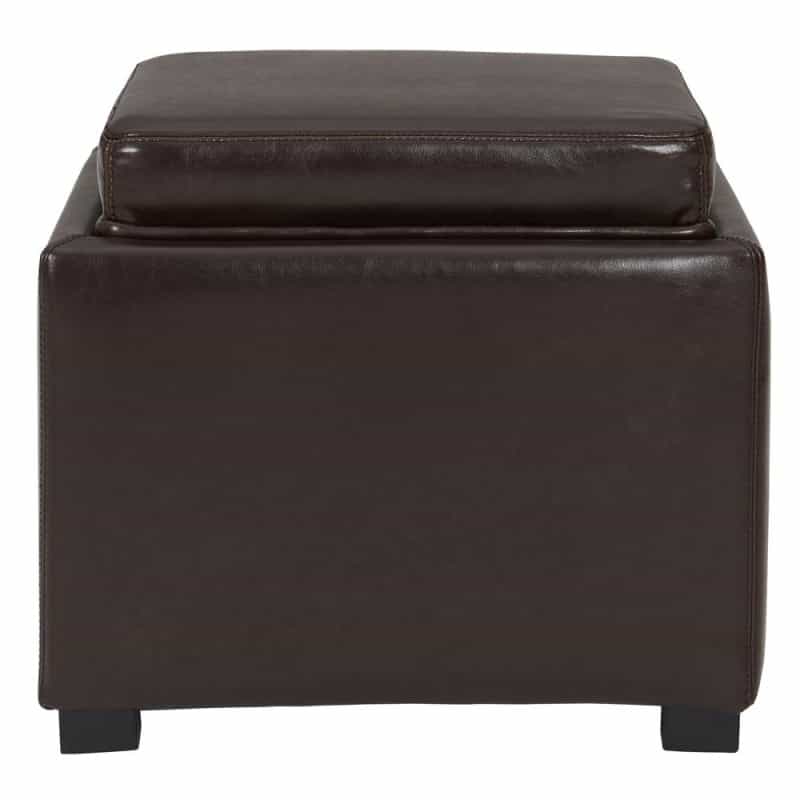 Cameron Leather Square Storage Ottoman
