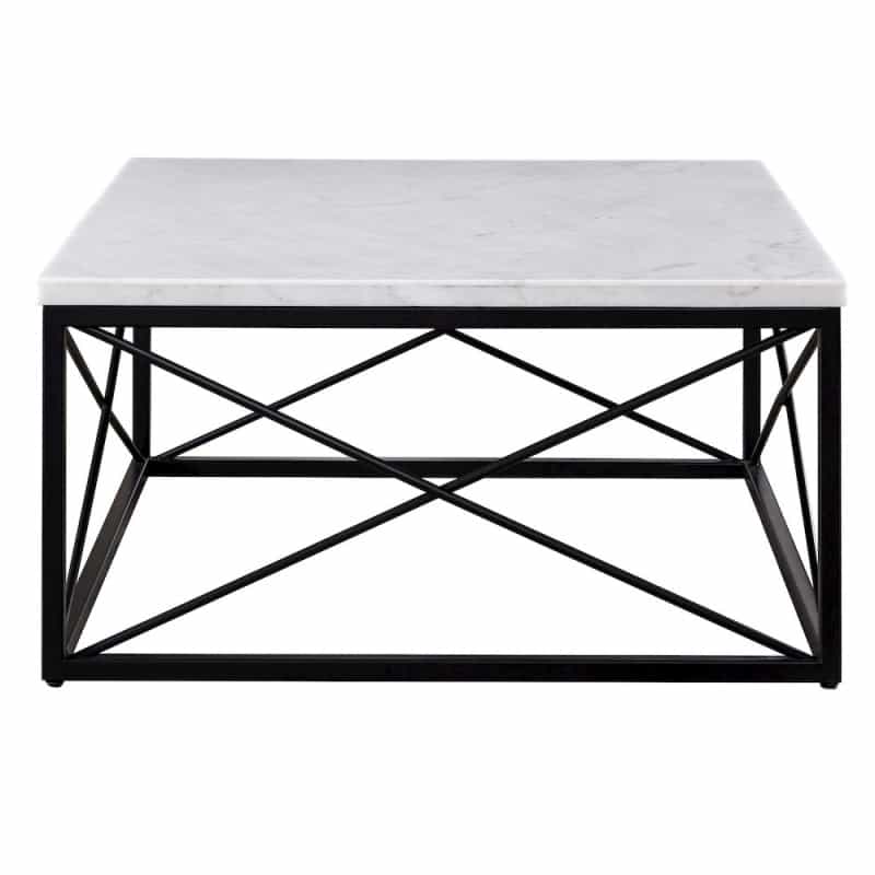Skyler White Marble Top Square