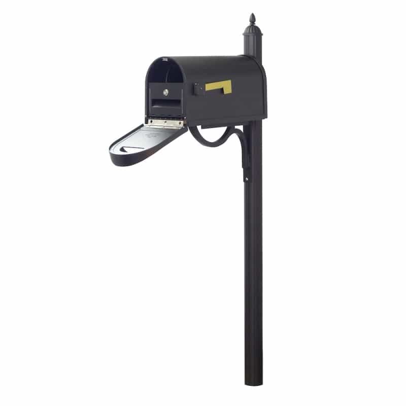 Classic Curbside Mailbox With Locking Insert And Richland Mailbox Post
