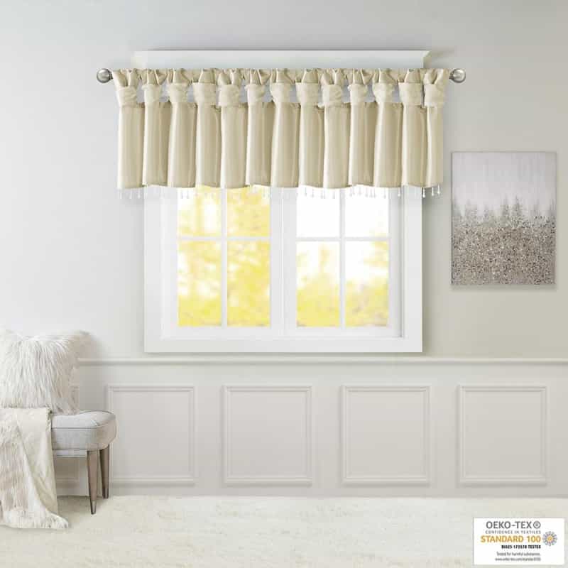 Lightweight Faux Silk Valance With Beads