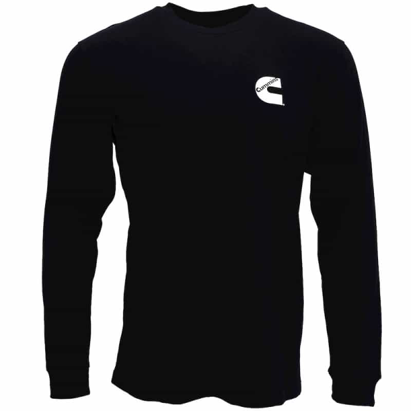 Unisex Long Sleeve T-Shirt Black All Cotton Tee - Small