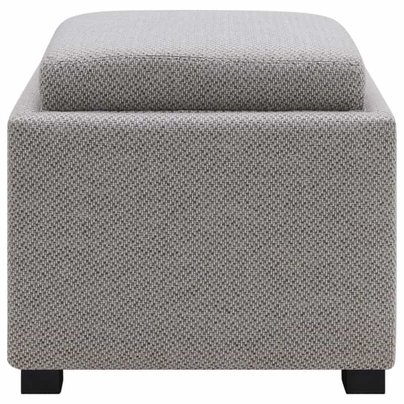 Cameron Fabric Square Storage Ottoman W/ Tray